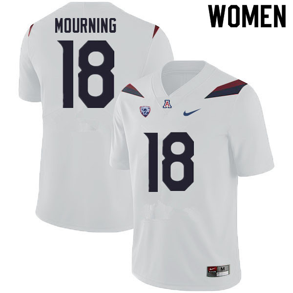Women #18 Derick Mourning Arizona Wildcats College Football Jerseys Sale-White - Click Image to Close